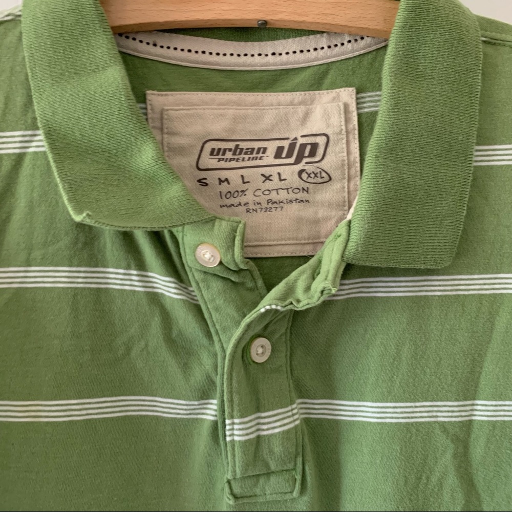 Green and white striped polo - Picture 3 of 3